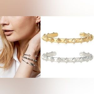 Stella & Dot Pyramid Cuff Bracelet - Gold, never worn